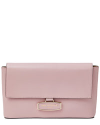 Bruno Magli Stella Leather Clutch Crossbody Pink ONE SIZE