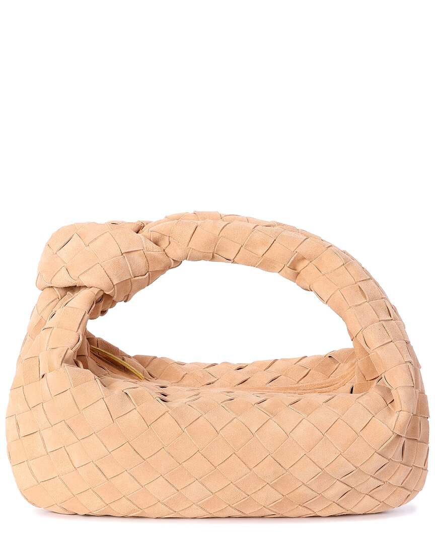 Tiffany & Fred Paris Hand-Woven Suede Pouch Orange ONE SIZE