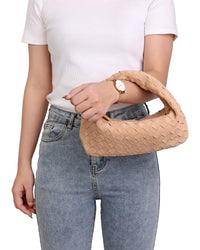 Tiffany & Fred Paris Hand-Woven Suede Pouch