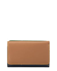 Mywalit Medium Leather Tri-Fold Outer Zip Purse Multi