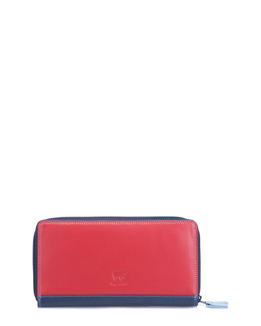 Mywalit Large Double Zip Around Leather Purse