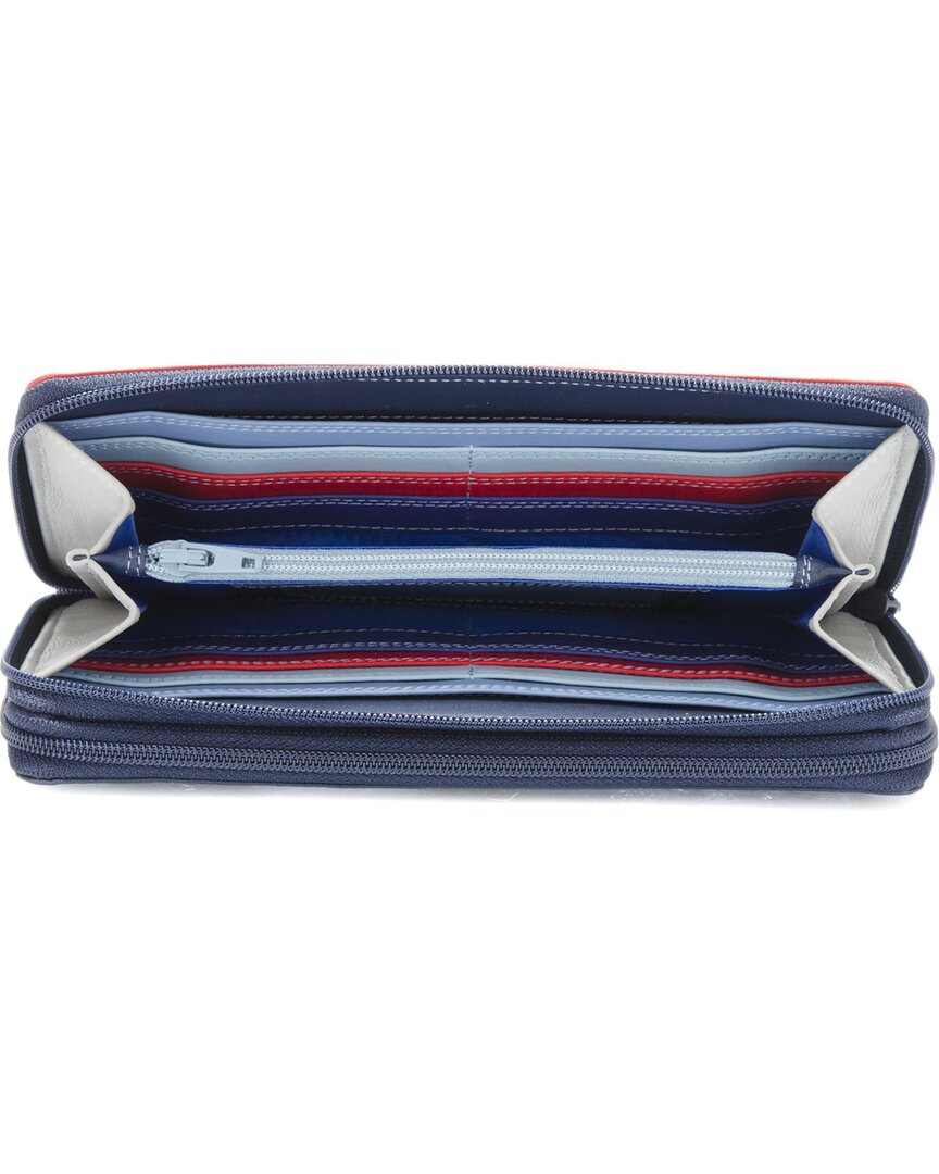 Mywalit Large Double Zip Around Leather Purse