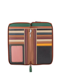Mywalit Large Double Zip Around Leather Purse