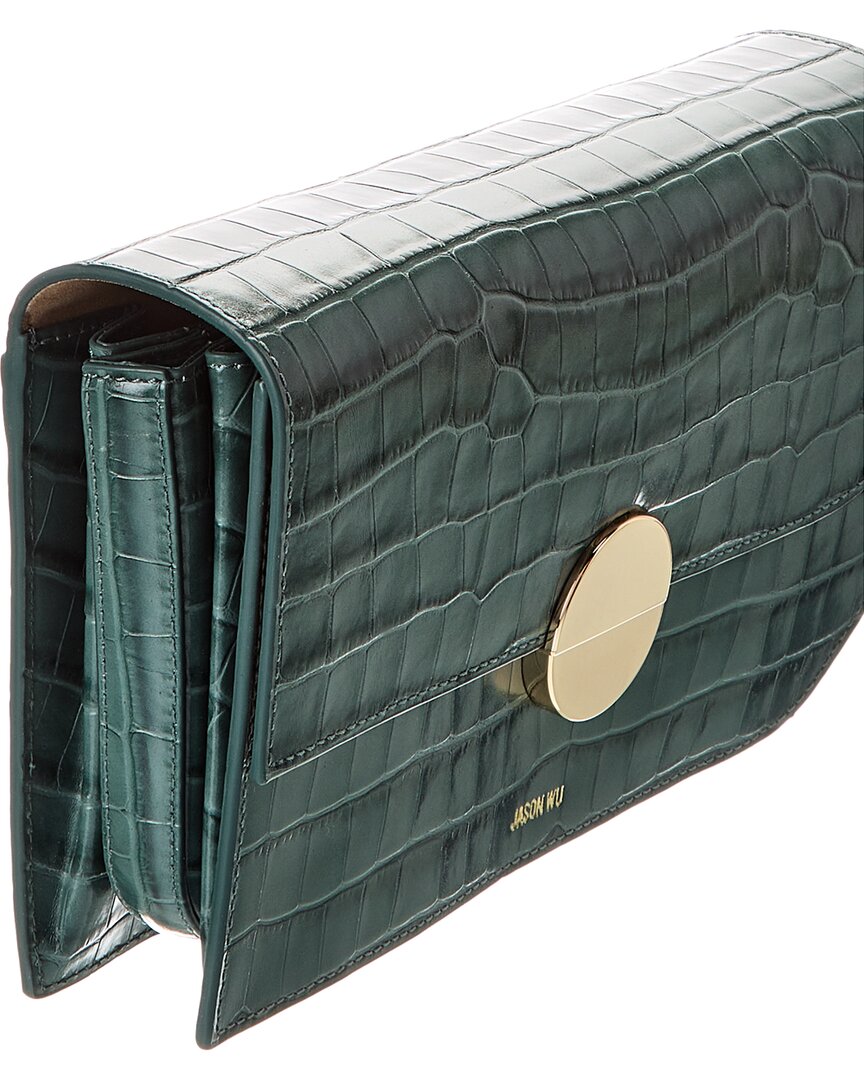 Jason Wu Croc-Embossed Leather Clutch