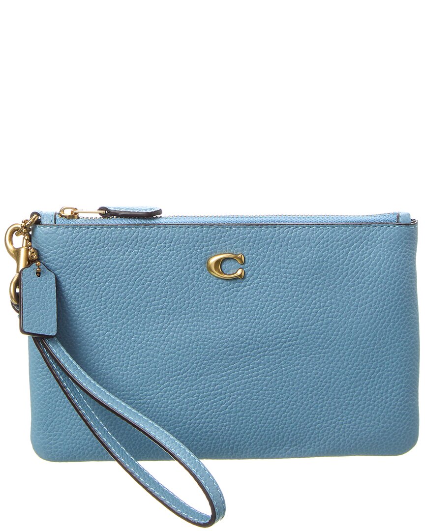 Coach Small Leather Wristlet Blue