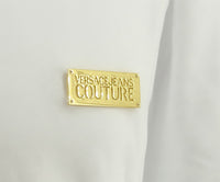 Versace Jeans Couture White Mens Polo Shirt With Metal Logo Detail