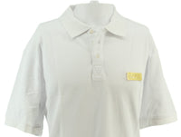 Versace Jeans Couture White Mens Polo Shirt With Metal Logo Detail