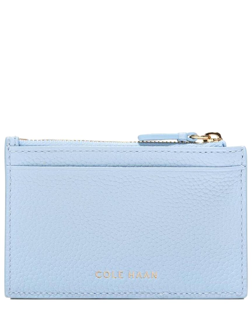 Cole Haan Leather Zip Card Case Blue