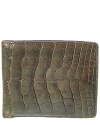 Hermès Green Shiny Alligator Mc2 Copernic Compact Wallet (Authentic Pre-Loved)