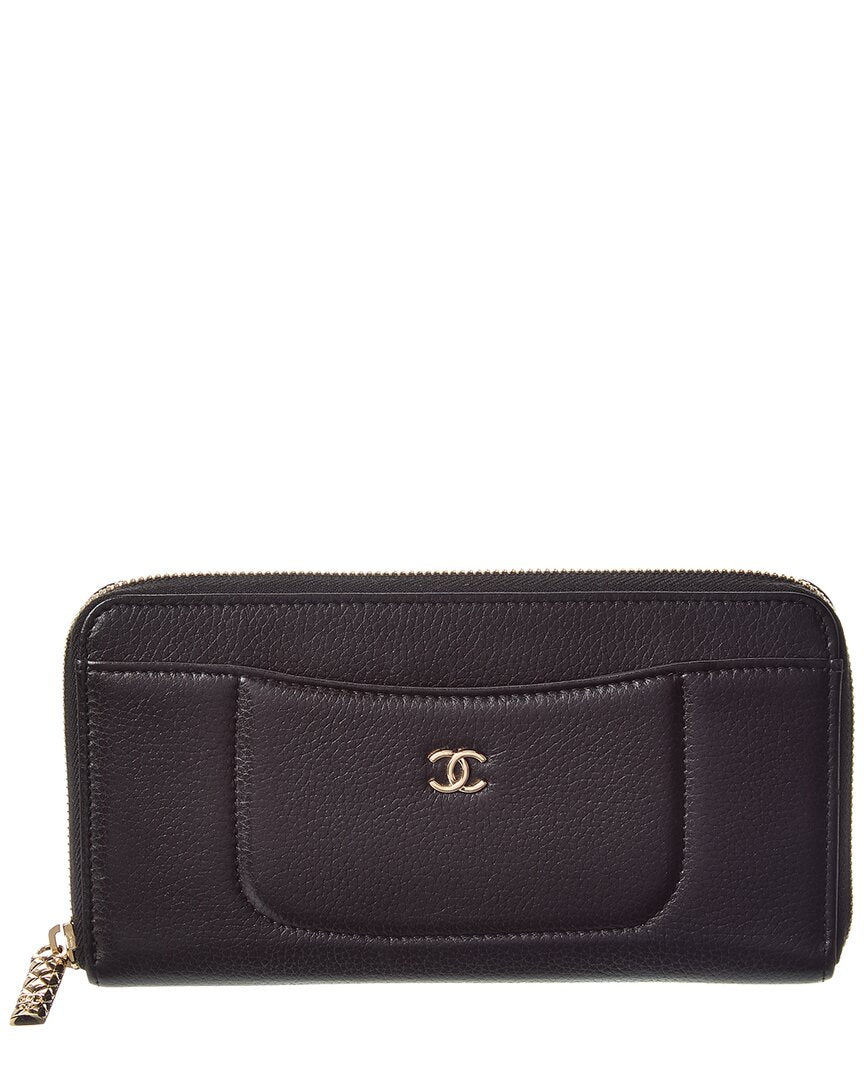 Chanel Black Caviar Leather Zip Wallet (Authentic Pre-Loved)