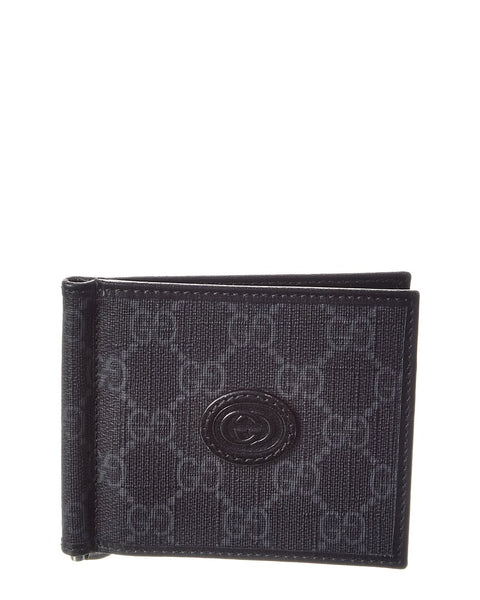 Gucci Black Gg Supreme Canvas Bifold Wallet Compact (Authentic Pre
