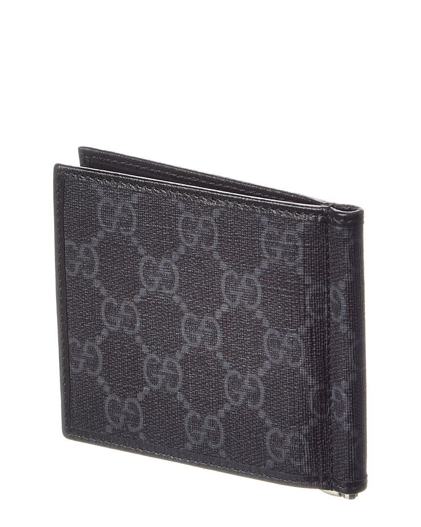 Gucci Black Gg Supreme Canvas Bifold Wallet Compact (Authentic Pre
