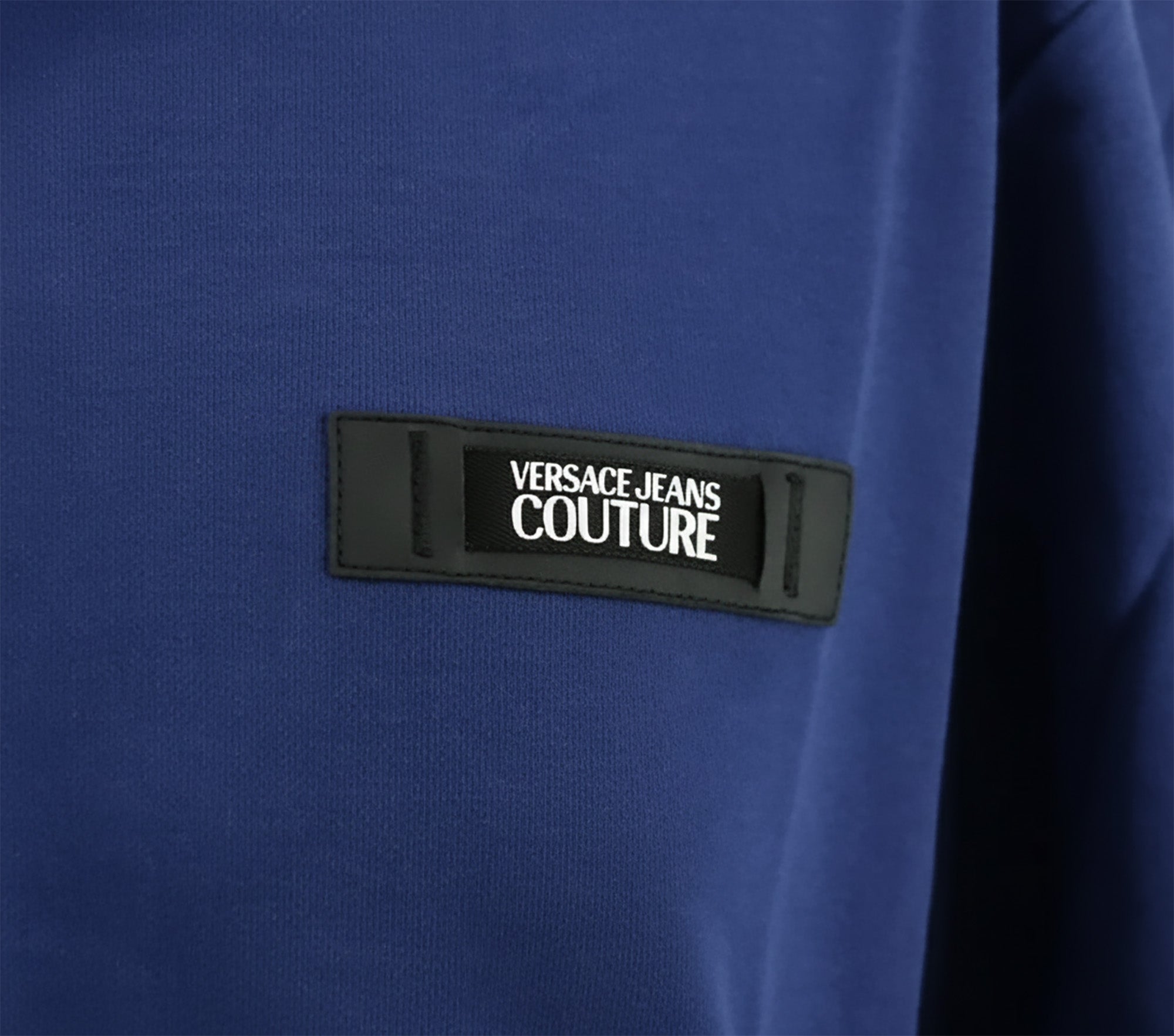 Versace Jeans Couture Steel Blue Mens Polo Shirt with Minimalist Chest Patch