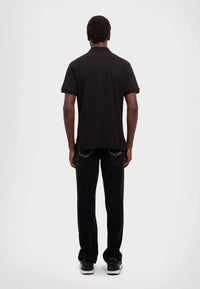 Versace Jeans Couture Black Mens Piqué Polo Shirt with Patch Detail