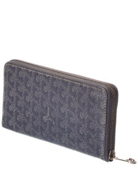 Goyard Grey Goyardine Coated Canvas Matignon Zip Around Gm Wallet (Authentic