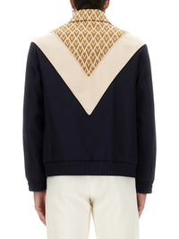VALENTINO Valentino Men Wool Bomber Jacket With Print Toute La V