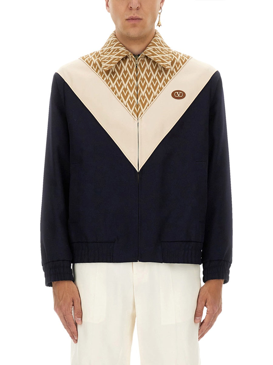 VALENTINO Valentino Men Wool Bomber Jacket With Print Toute La V