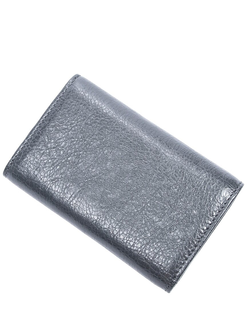 Balenciaga Balenciaga Grey Calfskin Leather 6 Rings Classic Continental Key Holder, Never