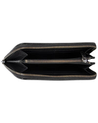 Bottega Veneta Bottega Veneta Black Intrecciato Leather Zip Around Wallet (Authentic Pre-
