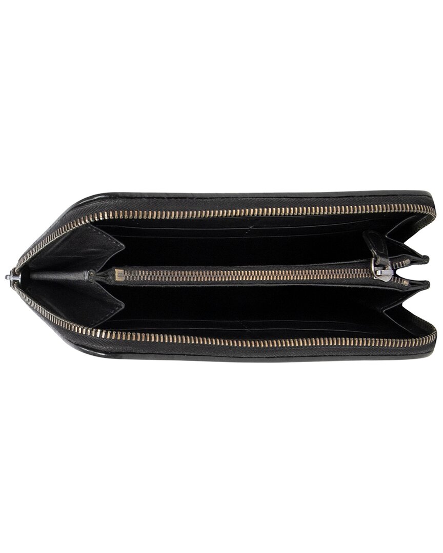 Bottega Veneta Bottega Veneta Black Intrecciato Leather Zip Around Wallet (Authentic Pre-