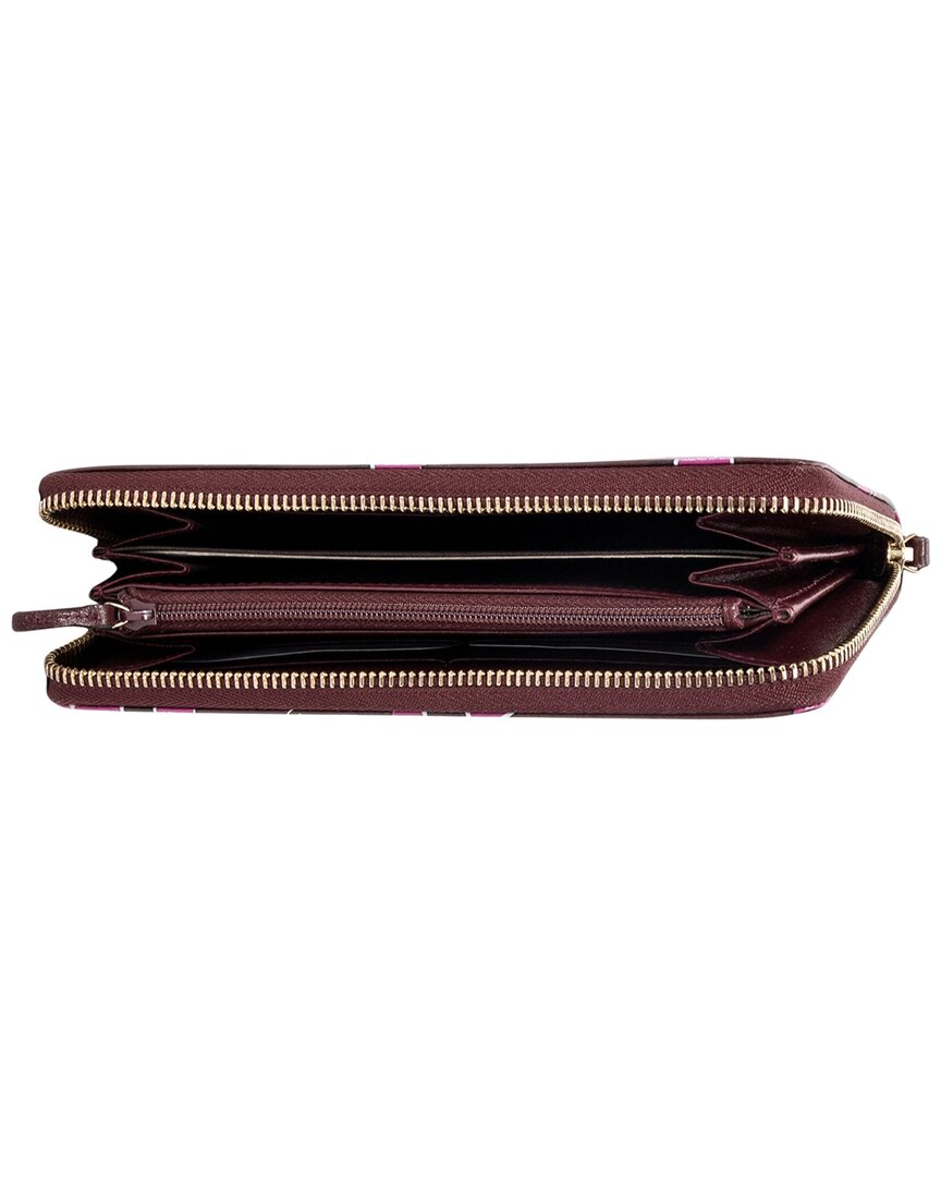 Gucci Gucci Burgundy Heart Print Leather Heartbeat Zip Around Wallet (Authentic Pre-