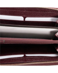 Gucci Gucci Burgundy Heart Print Leather Heartbeat Zip Around Wallet (Authentic Pre-