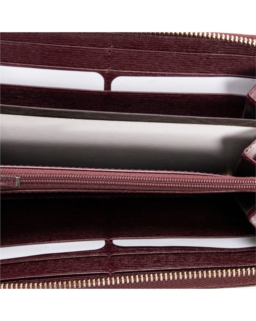 Gucci Gucci Burgundy Heart Print Leather Heartbeat Zip Around Wallet (Authentic Pre-