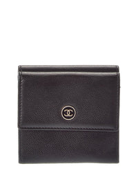Chanel Chanel Black Leather Compact Wallet (Authentic Pre-Loved)