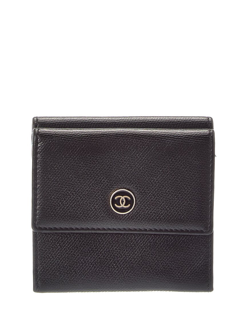 Chanel Chanel Black Leather Compact Wallet (Authentic Pre-Loved)