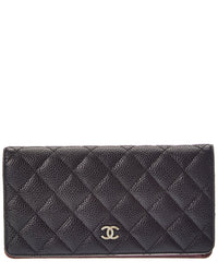 Chanel Chanel Black Caviar Leather Long Wallet (Authentic Pre-Loved)