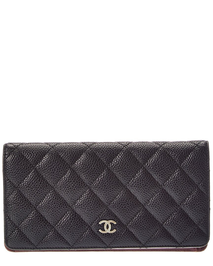 Chanel Chanel Black Caviar Leather Long Wallet (Authentic Pre-Loved)
