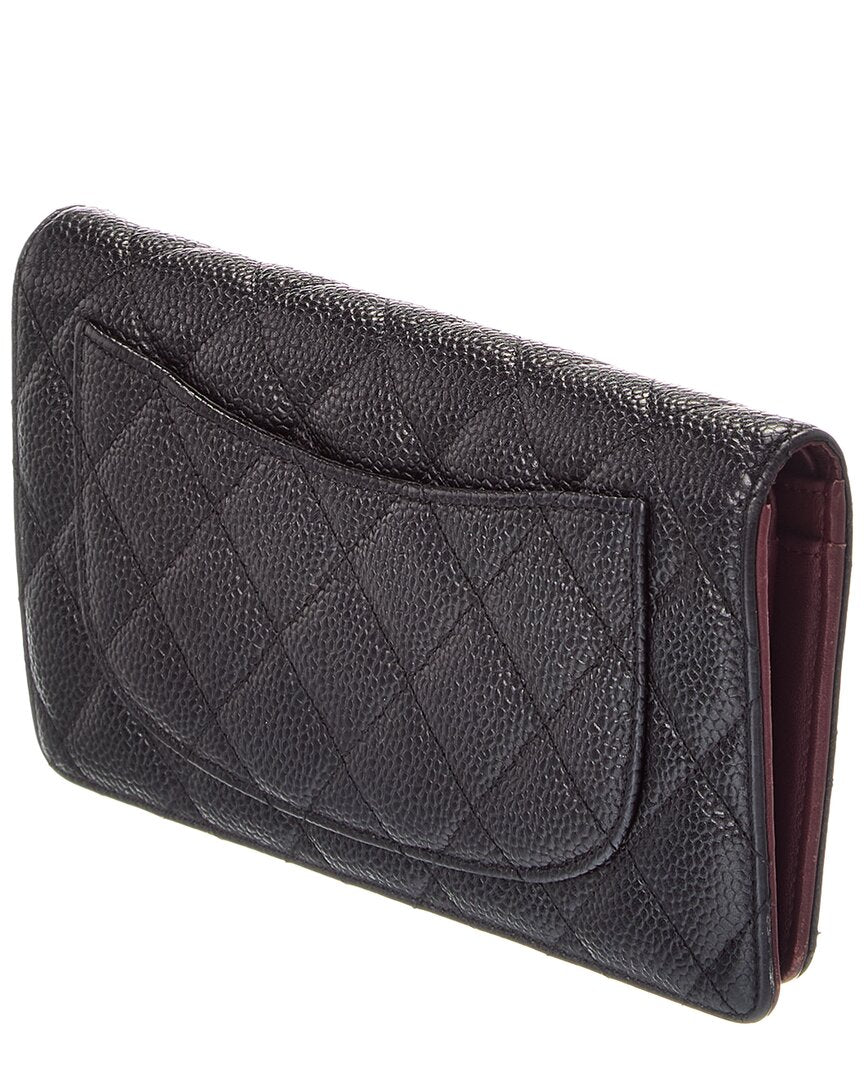 Chanel Chanel Black Caviar Leather Long Wallet (Authentic Pre-Loved)