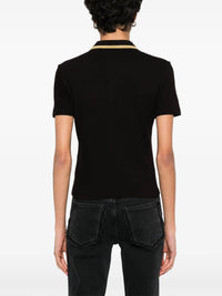 Versace Jeans Couture Black/Gold Embroidered Medallion Womens Polo Shirt-