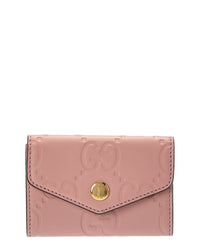 Gucci Gucci Soft Pink Jumbo Gg Leather Embossed Snap Wallet (Authentic Pre-Loved)
