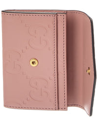 Gucci Gucci Soft Pink Jumbo Gg Leather Embossed Snap Wallet (Authentic Pre-Loved)