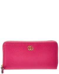Gucci Gucci Calfskin Leather Dollar Gg Marmont Zip Around Wallet(Authentic Pre-Loved)