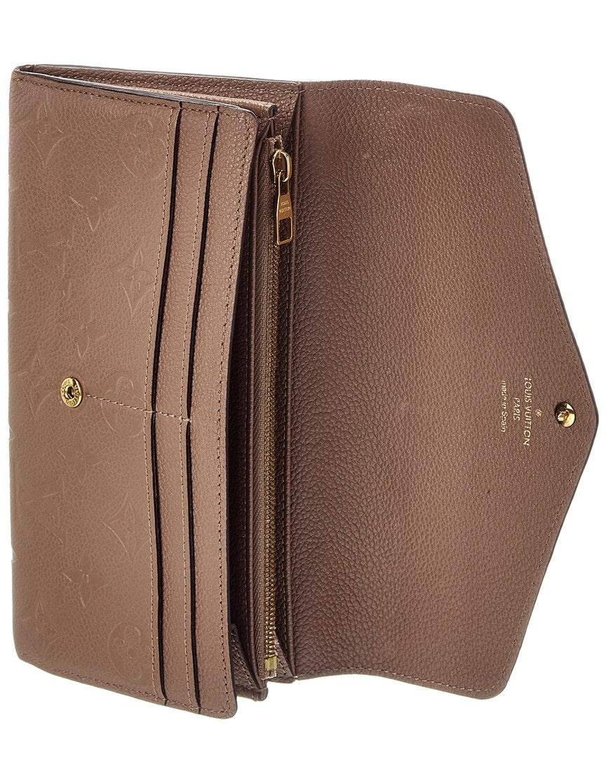 Louis Vuitton Louis Vuitton Taupe Glace Empreinte Leather Empreinte Sarah Wallet Nm(Authentic