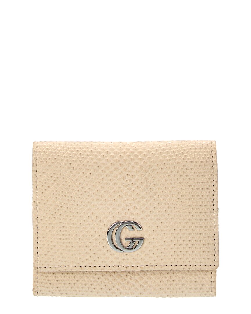 Gucci Gucci White Lizard Gg Card Case (Authentic Pre-Loved)