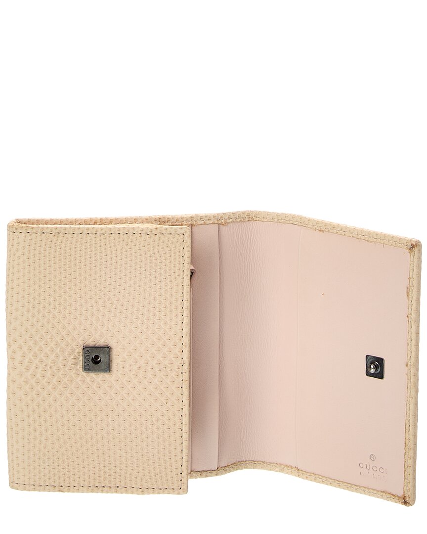 Gucci Gucci White Lizard Gg Card Case (Authentic Pre-Loved)