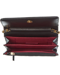 Chanel Black Lambskin Leather Quilted Mini Romance Wallet On Chain (Authentic