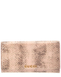 Gucci Pink Snakeskin Continental Wallet (Authentic Pre-Loved)