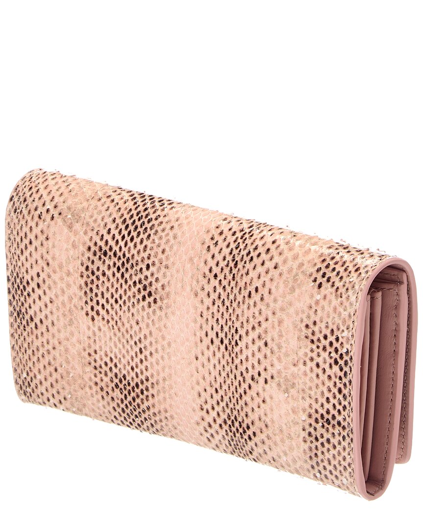 Gucci Pink Snakeskin Continental Wallet (Authentic Pre-Loved)