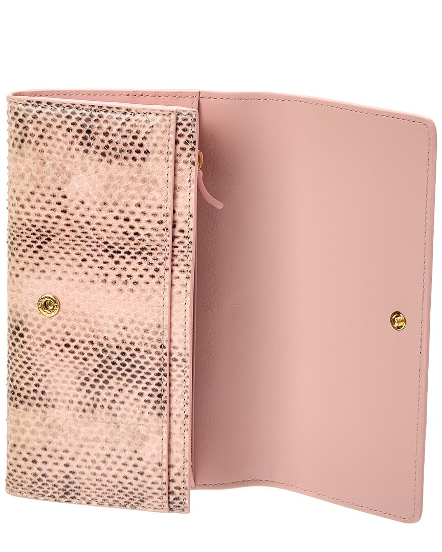Gucci Pink Snakeskin Continental Wallet (Authentic Pre-Loved)