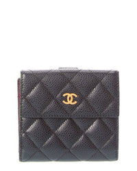 Chanel Chanel Black Quilted Leather Fold Wallet (Authentic Pre-Loved)