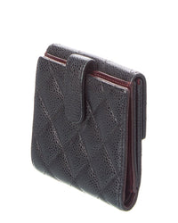 Chanel Chanel Black Quilted Leather Fold Wallet (Authentic Pre-Loved)