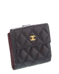 Chanel Chanel Black Quilted Leather Fold Wallet (Authentic Pre-Loved)