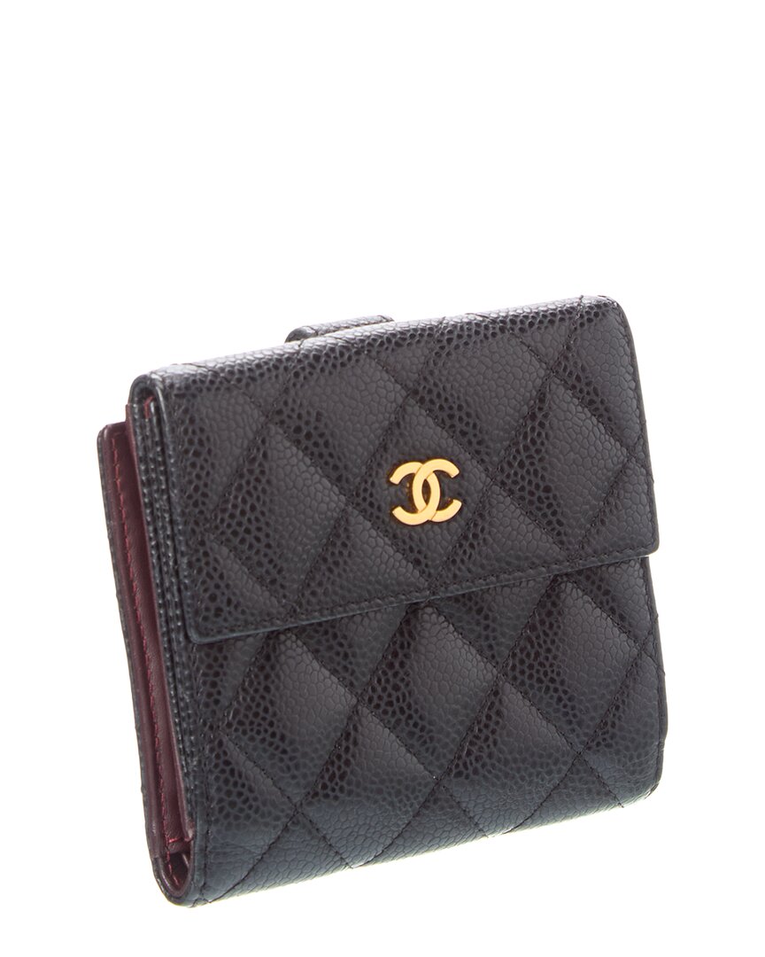 Chanel Chanel Black Quilted Leather Fold Wallet (Authentic Pre-Loved)