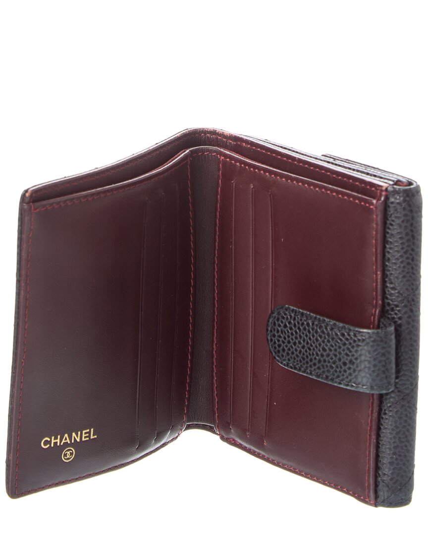 Chanel Chanel Black Quilted Leather Fold Wallet (Authentic Pre-Loved)
