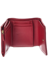 Chanel Chanel Red Leather Camellia Embossed Compact Wallet (Authentic Pre-Loved)