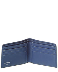 Chanel Chanel Blue Leather Coco Mark Bifold Wallet (Authentic Pre-Loved)